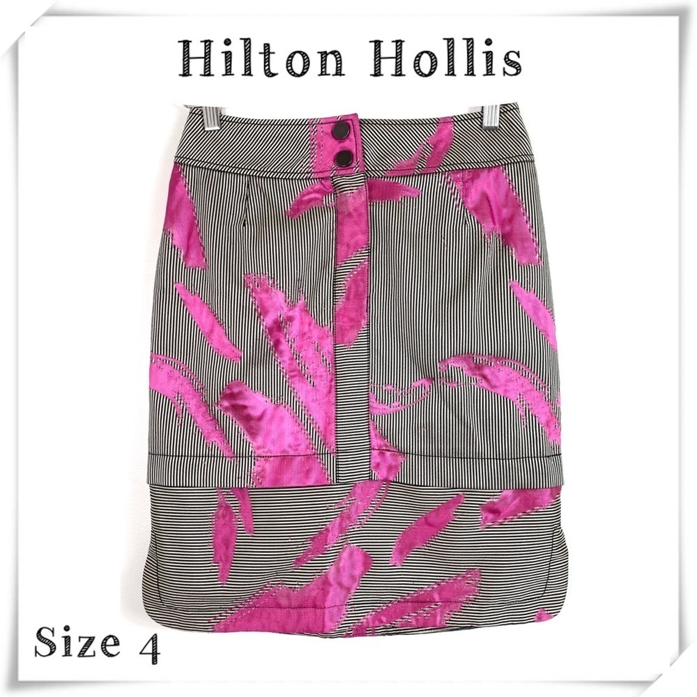 Hilton Hollis Jacquard Striped Pencil Skirt Size 4